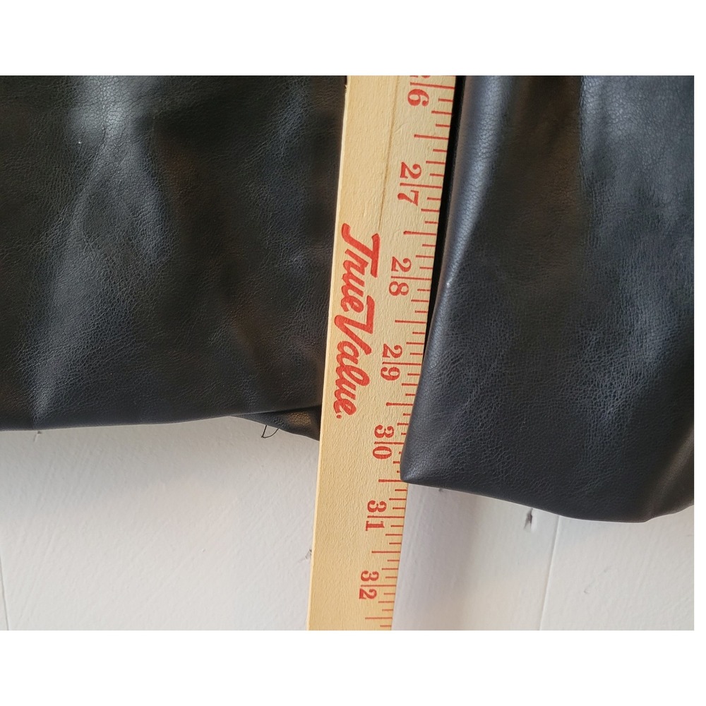BLANKNYC Black Faux Leather Double Breasted Blazer Jacket Sz L Pockets Business - Picture 16 of 16